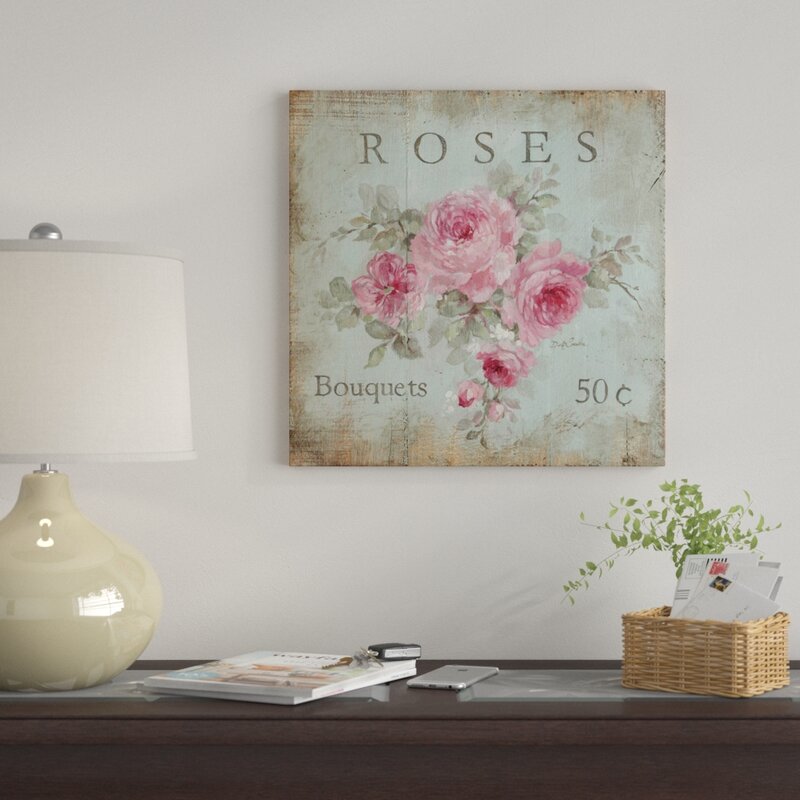 'Rose Bouquets (50 Cents)' By Debi Coules Graphic Art Print on Wrapped Canvas