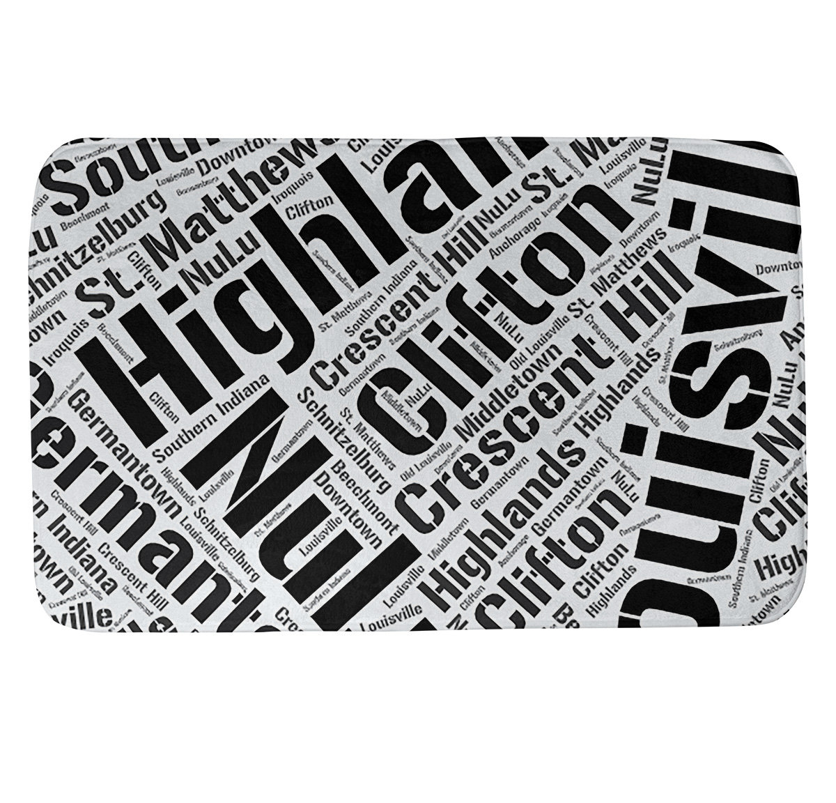 East Urban Home Louisville Kentucky Districts Rectangle Memory Foam Non Slip Bath Rug Wayfair