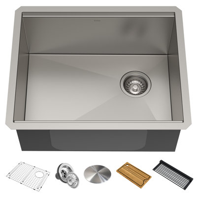 (Incomplete) KRAUS Kore™ Workstation 23-inch L Undermount 16 Gauge Single Bowl Stainless Steel Kitchen Sink