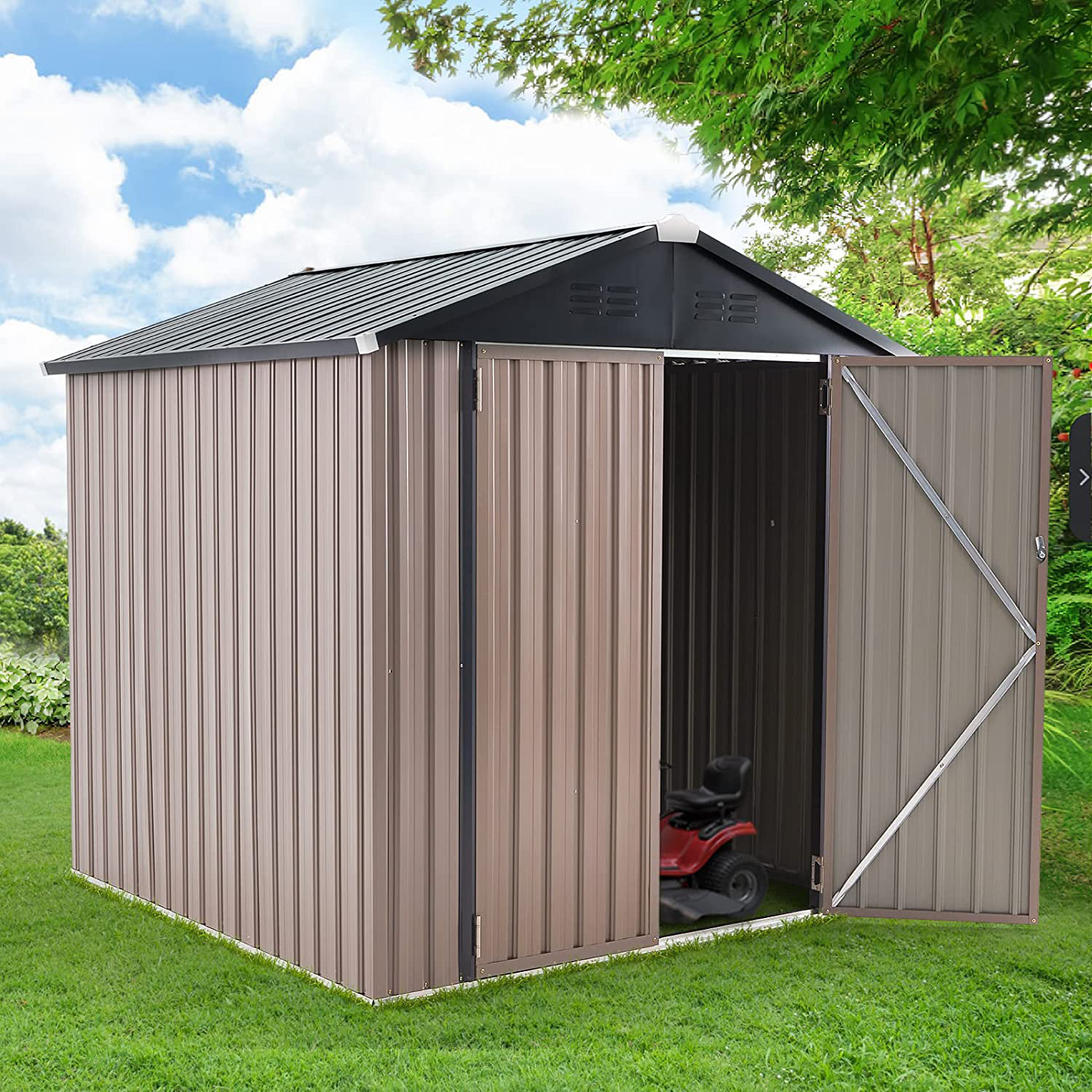 YODOLLA 6 ft. W x 6 ft. D Metal Storage Shed & Reviews | Wayfair