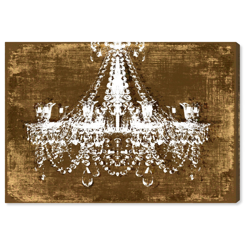 Oliver Gal Bronze Chandelier Wrapped Canvas Painting Print On
