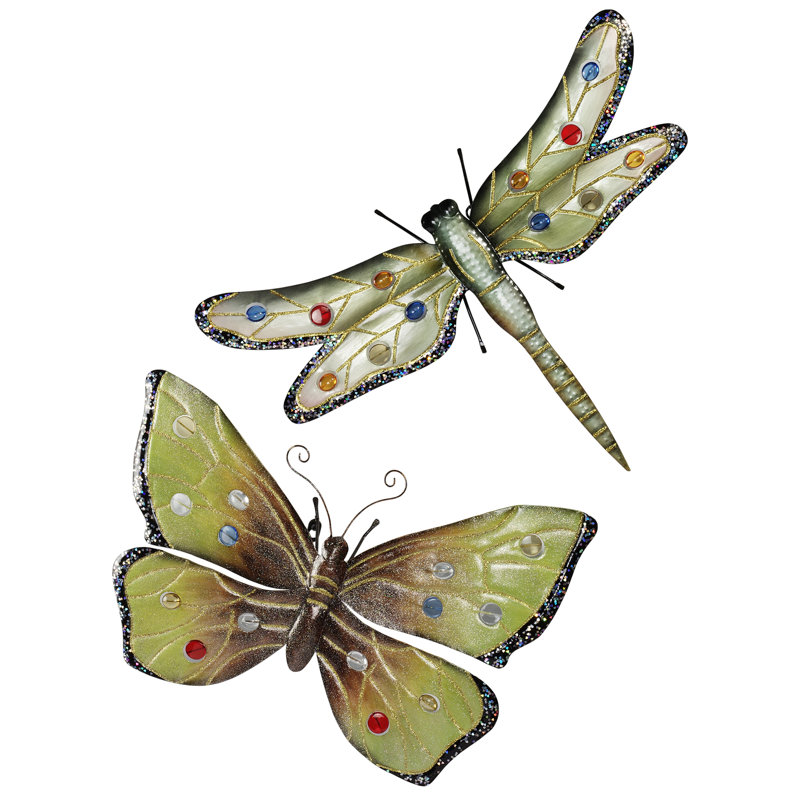 Design Toscano Dragonfly And Butterfly 2 Piece Wall Decor Set Reviews Wayfair
