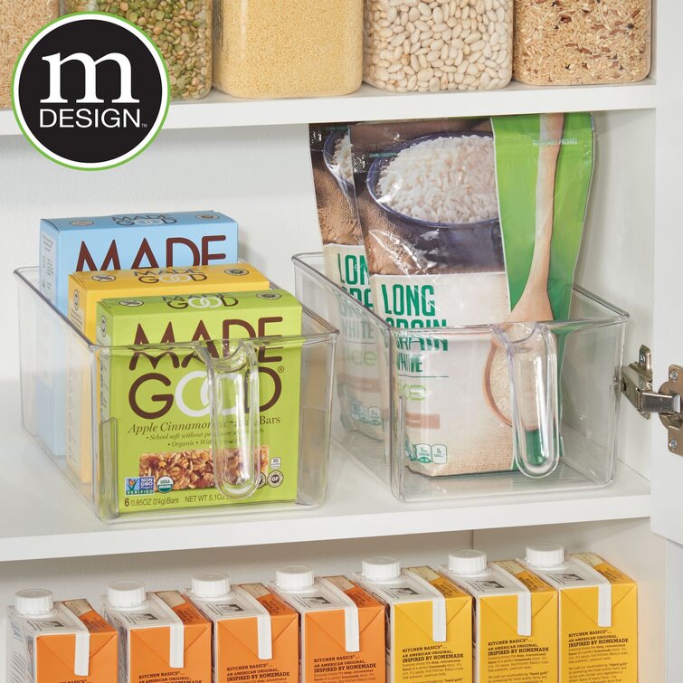 Large Clear mDesign Kitchen Pantry Cabinet Refrigerator Storage Bin 2 Pack 