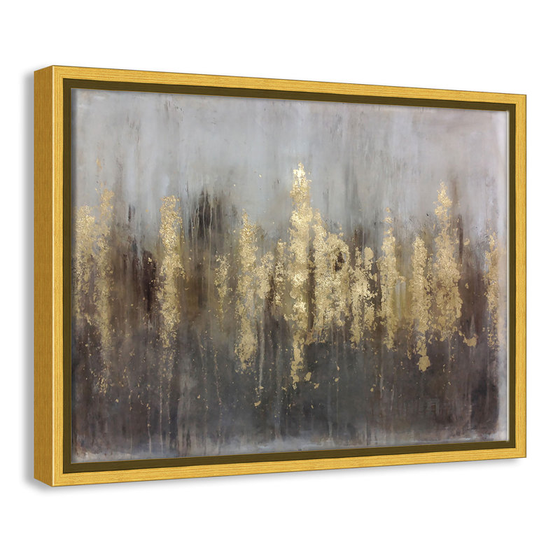 Casafinearts Golden Forests Floater Frame Painting On Canvas