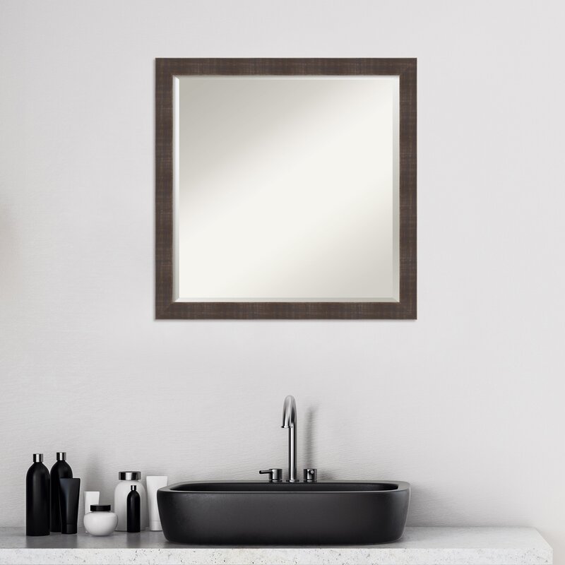 Winston Porter Haynes Bathroom Rustic Beveled Accent Mirror | Wayfair