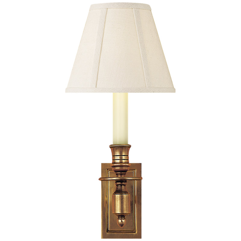 French Single Library Sconce Finish: Hand-Rubbed Antique Brass, Shade Color: Cream