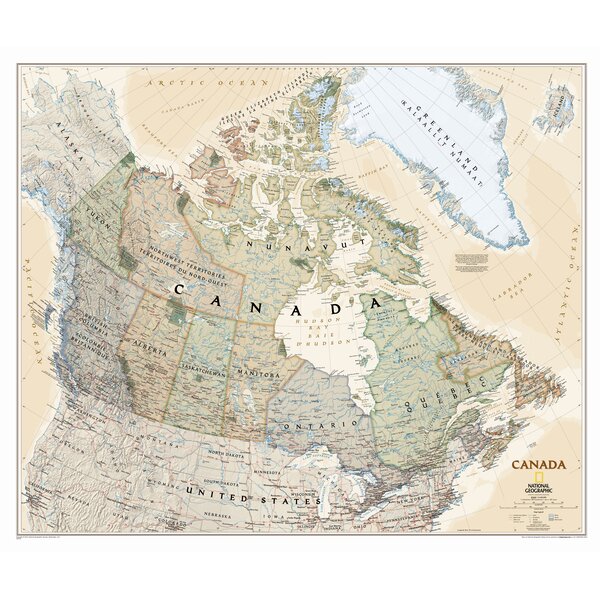 National Geographic Historical Maps National Geographic Maps Canada Executive Wall Map - Wayfair Canada