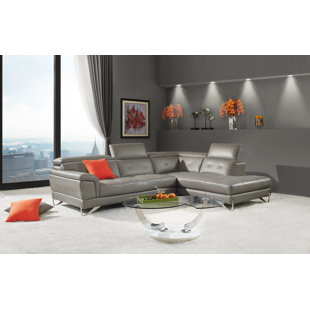 Steadman Leather Sectional by Orren Ellis Best Design