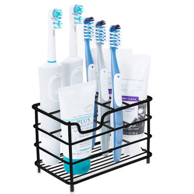 Toothbrush Toothpaste Stand Holder Bathroom Storage Organizer White 