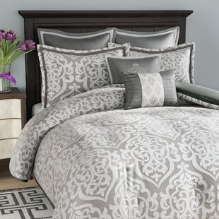 6 Piece Comforter Set Damask Pattern Cotton Bedding Bedroom Linen King Size New