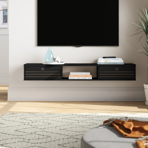 Floating Tv Wall Shelf Wayfair Staggering wall shelves will allow you to create visual interest on your walls. floating tv wall shelf