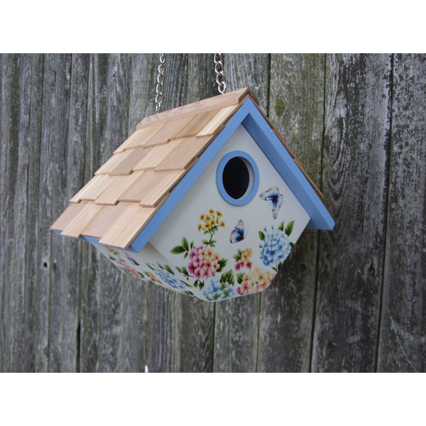 Home Bazaar Printed Hanging Wren House Hydrangea6 5in X 8 In X 6 5inbirdhouse Wayfair