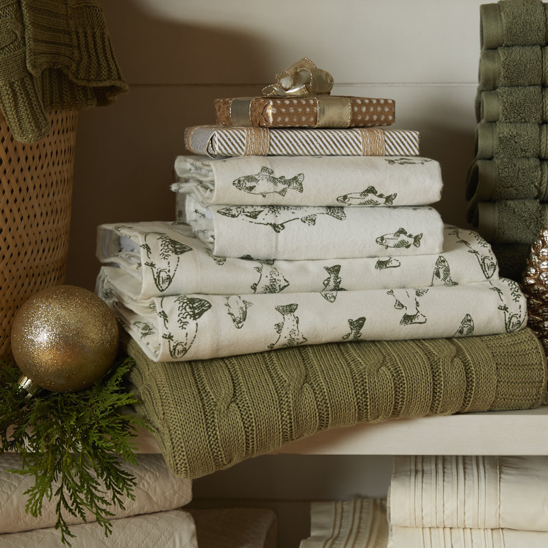 Eddie Bauer School Of Fish 100 Cotton Flannel Sheet Set Reviews
