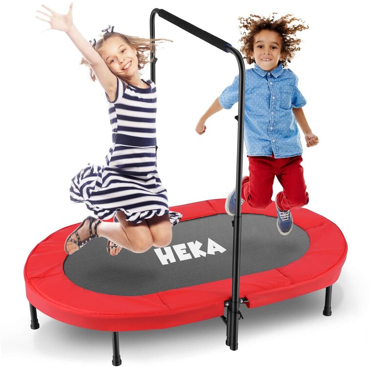 Parent-Child Trampoline ANCHEER Mini Rebounder Trampoline with Adjustable Handle for Two Kids
