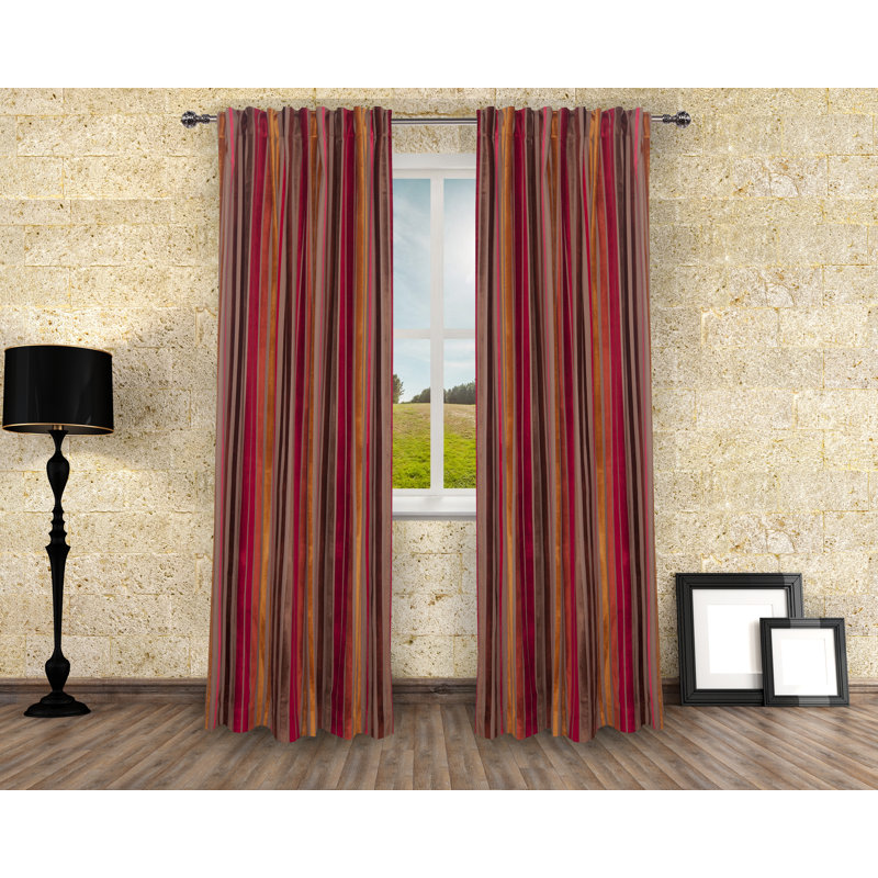 Red Barrel Studio Hepburn Velvet Striped Room Darkening Thermal
