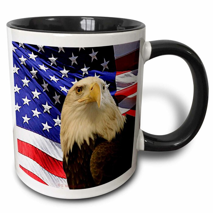 Bald Eagle And American Flag Coffee Mug