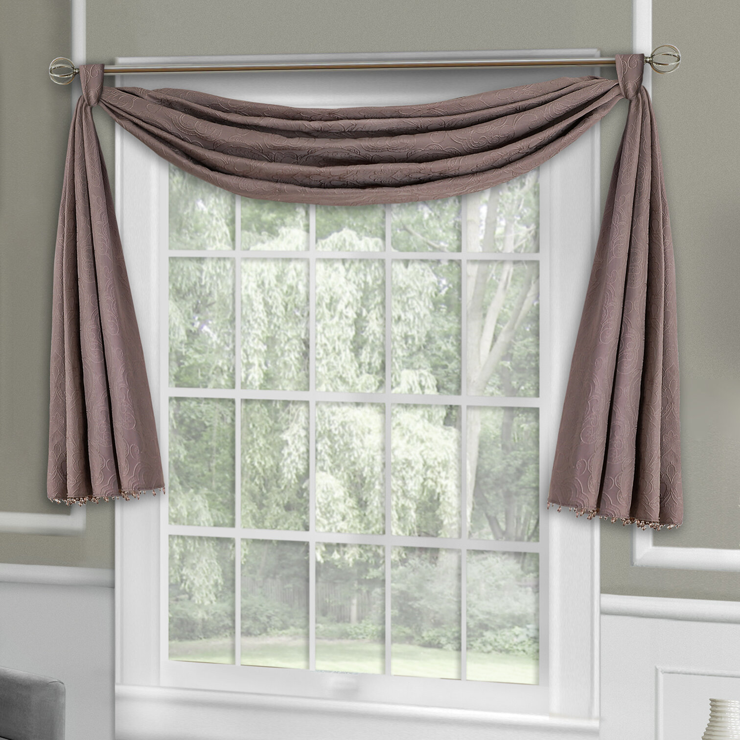 double window scarf valance