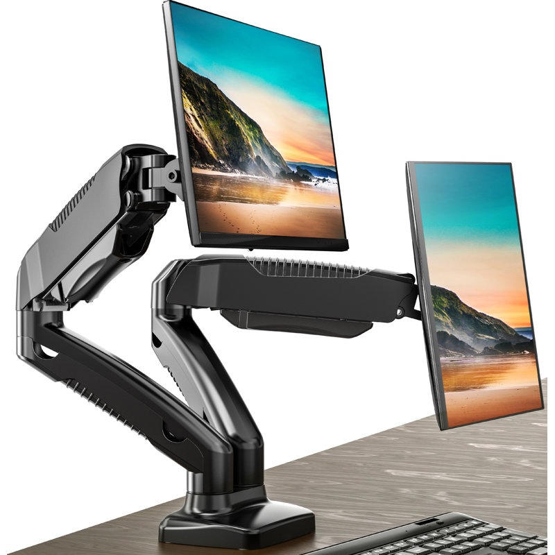 Fitueyes Height Adjustable Universal 2 Screen Desk Mount Wayfair