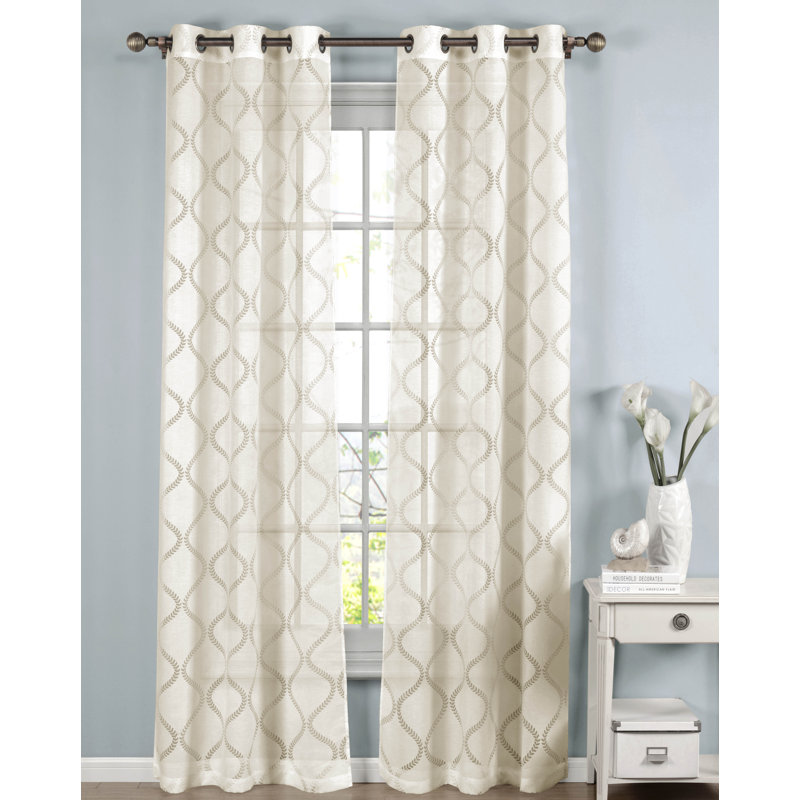 Window Elements Lisse Geometric Sheer Curtain Panels Reviews