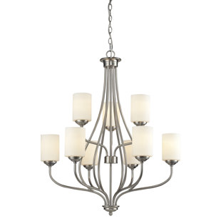 Go to store & view more images Weatherly 9-Light Shaded Chandelier by Charlton Home