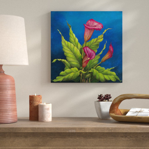 Bloomsbury Market Red Calla Lilies Acrylic Painting Print On