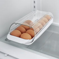 Stackable Large Egg Shell Casing Protect and Keep Fresh for 10-18 Eggs Portable Fridge Eggs Storage Box with Lid Made of Plastic Egg Container Egg Insert for Refrigerator 2 Pieces 