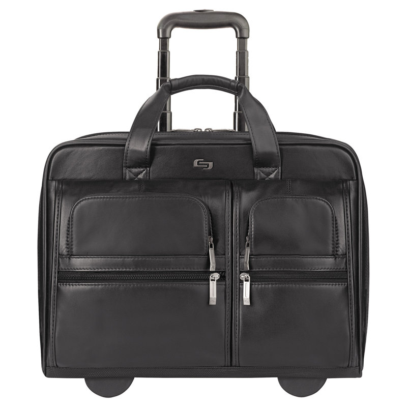 rolling leather luggage