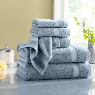 L Blue 2-Piece Bath Towels Set for Bathroom100% Soft Cotton Turkish Towels 
