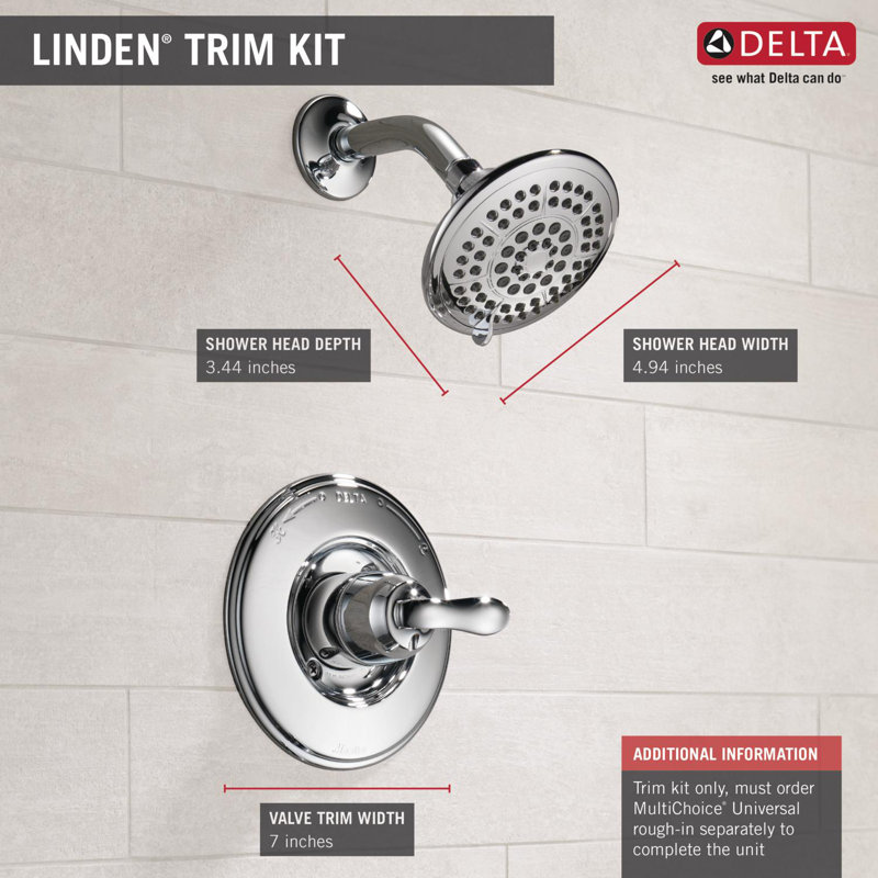 T14294 Ss Cz Delta Linden Pressure Balance Shower Faucet With