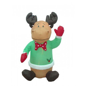 Christmas Inflatable Cute Sitting Reindeer Decoration
