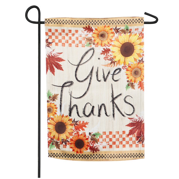 Evergreen Flag Garden Give Thanks Suede 2 Sided Polyester 1 5 X