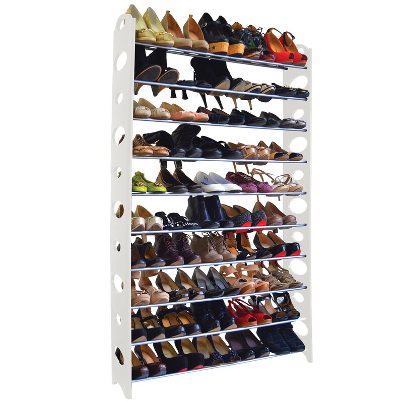 Rebrilliant 10 Tier 50 Pair Stackable Shoe Rack Reviews Wayfair