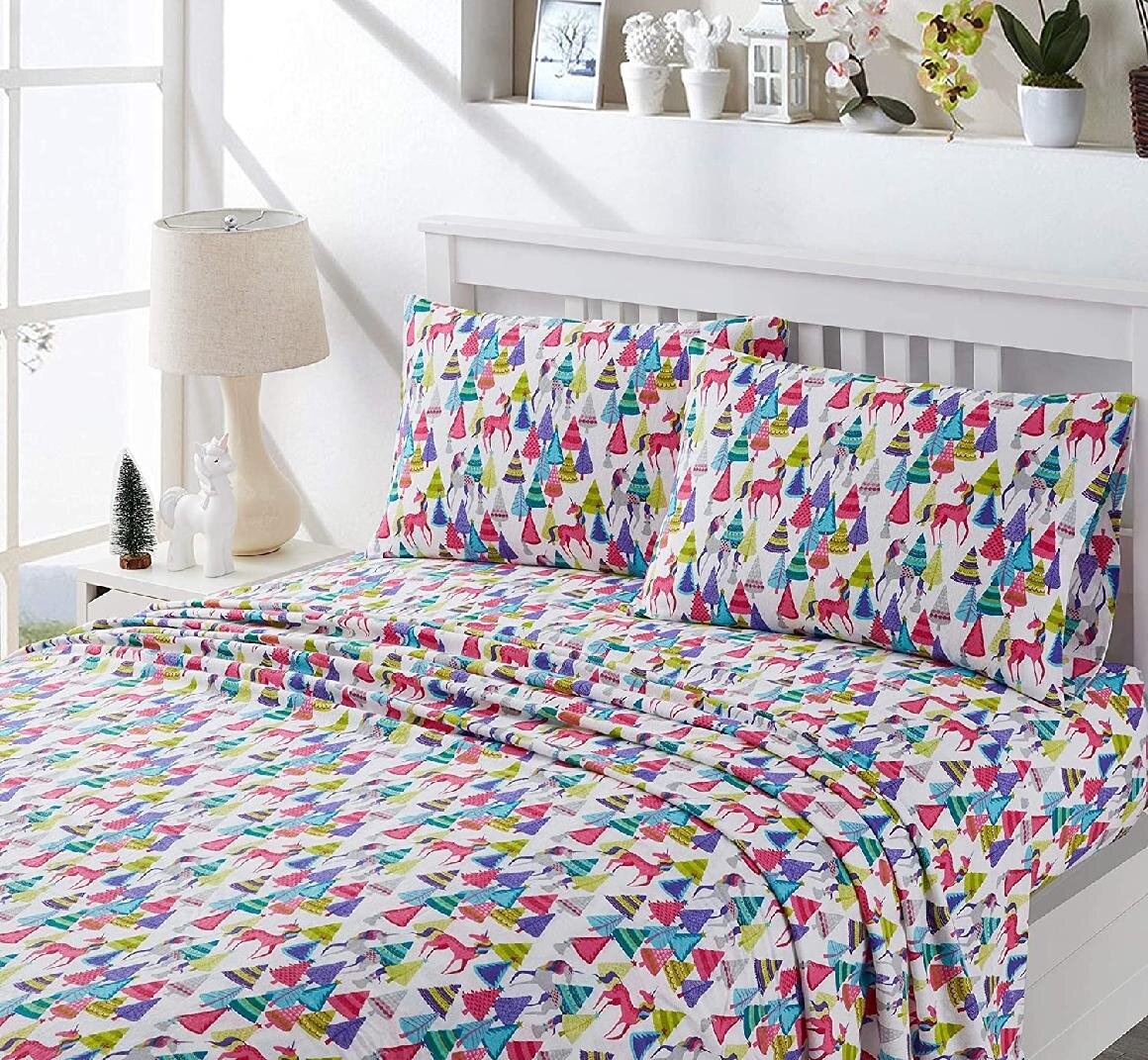 Turkish Flannel Sheets Brushed Cotton Supreme Comfort Twin Size Bed Sheet Set 