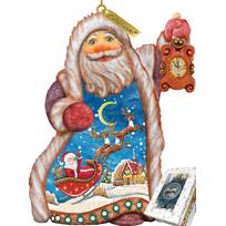 The Holiday Aisle Fifield Teddy Santa Ornament Figurine with Scenic Painting 