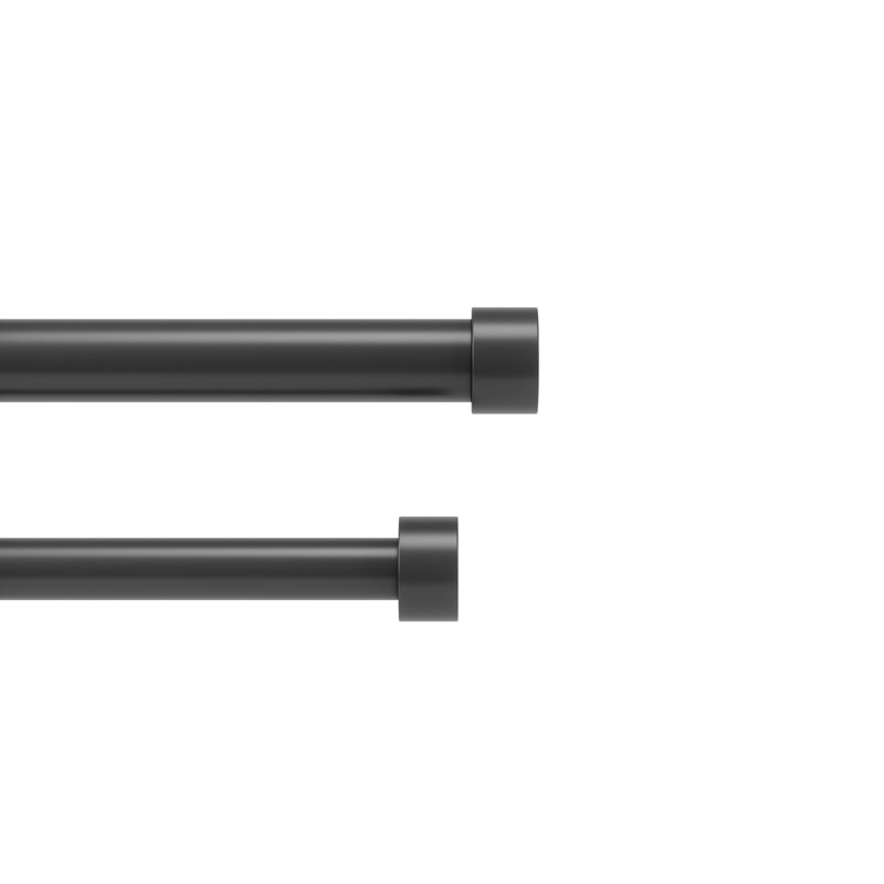 Cappa Drapery Solutions Double Curtain Rod Finish: Burnished Black, Size: 36" H x 66" W