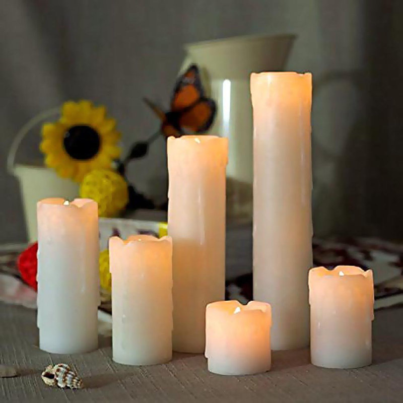 The Holiday Aisle 6 Piece Realistic LED Scented Flameless Candle Set