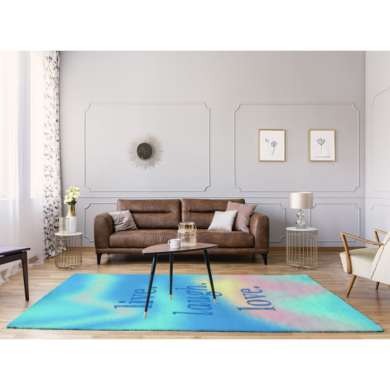 East Urban Home Multicolor Background Live Laugh Love Quote Poly