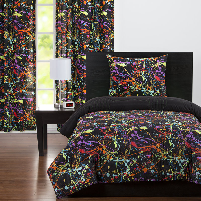 Crayola Neon Splat Reversible Abstract 3 Piece Comforter Set Reviews