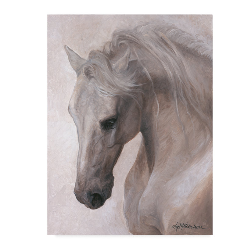 Millwood Pines Free Spirit White Horse Acrylic Painting Print On