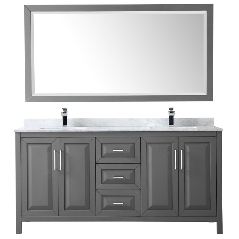 Wyndham Collection Daria 72 Double Bathroom Vanity Set With Mirror Reviews Wayfair