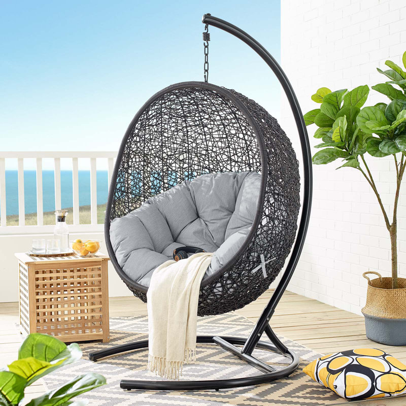 Bayou Breeze Wisser Sunbrella Outdoor Patio Swing Chair With Stand Wayfair