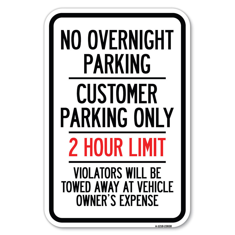 signmission-no-overnight-parking-customer-parking-only-2-hour-limit