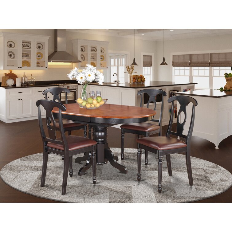 Charlton Home® Dufferin Butterfly Leaf Solid Wood Dining Set & Reviews 