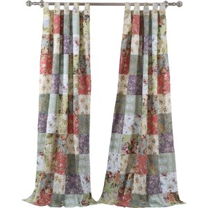 Bauer Patchwork Sheer Tab Top Curtain Panels (Set of 2)