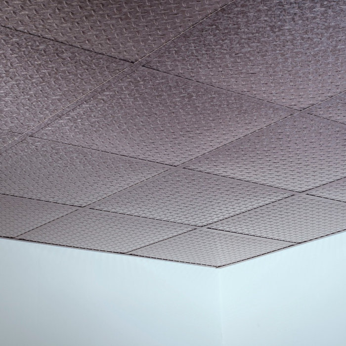 Fasade Diamond Plate Revealed Edge 2 Ft X 2 Ft Lay In Ceiling