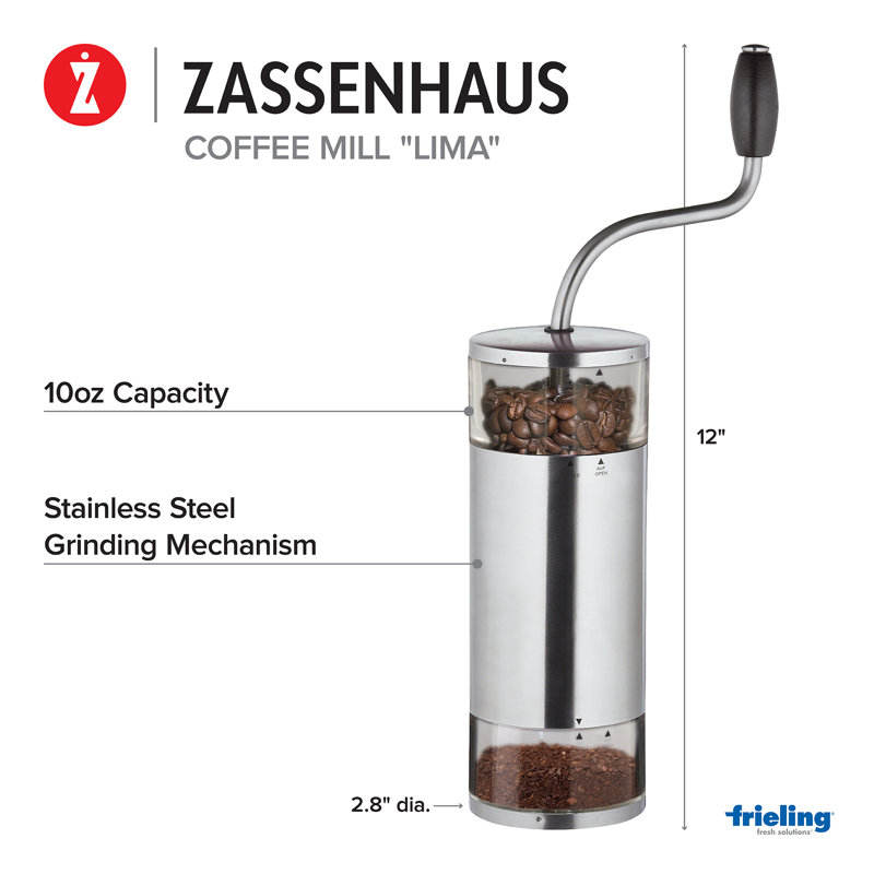 Frieling Zassenhaus Lima Stainless Steel Manual Burr Coffee
