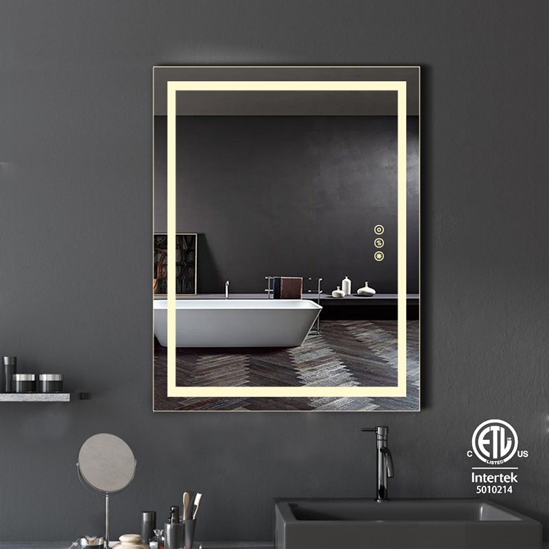 Orren Ellis Musial Modern Contemporary Beveled Frameless Lighted Bathroom Vanity Mirror Wayfair
