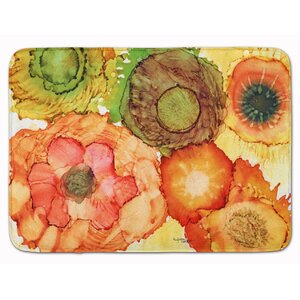 Abstract Flower Blossoms Memory Foam Bath Rug