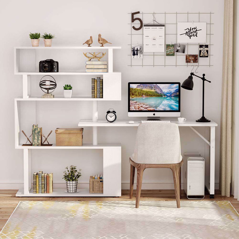 Brehana Reversible L-Shape Desk Color: White