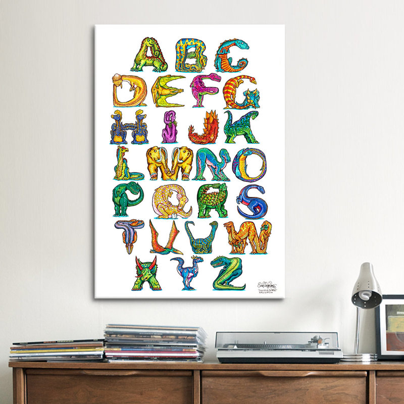 Ebern Designs Dinosaur Alphabet By David Russo Graphic Art On Canvas Reviews Wayfair